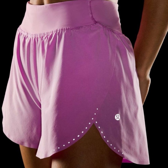 Lululemon Fast & Free High Rise Classic Shorts Dahlia Mauve Reflective 14 NWT - Picture 8 of 8